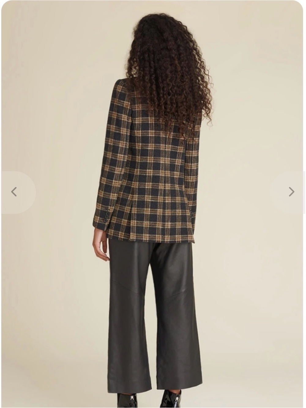 Veronica Beard Oria Black and Brown Plaid Double-Breasted Blazer - Picture 4 of 9